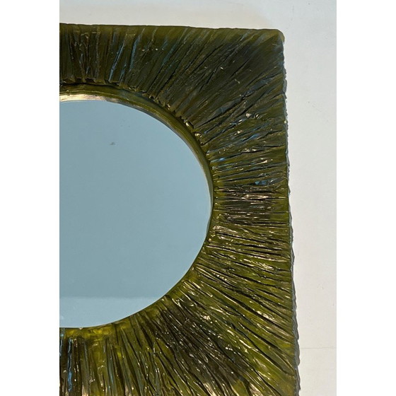 Image 1 of Vintage green resin mirror, 1970