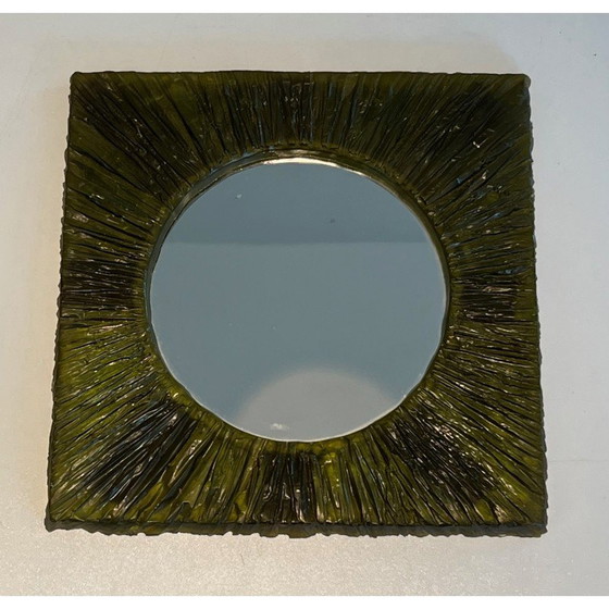 Image 1 of Vintage green resin mirror, 1970