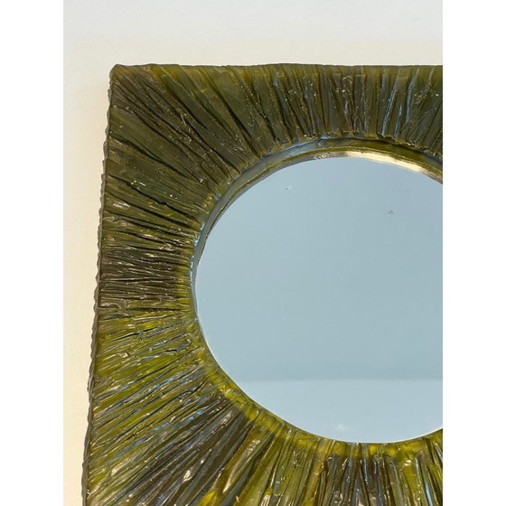 Image 1 of Vintage green resin mirror, 1970