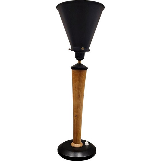 Image 1 of Vintage teak wood table lamp