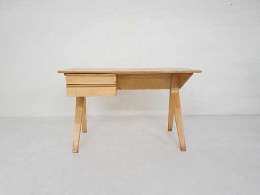 Cees Braakman For Pastoe Eb02 Birchwood Desk, The Netherlands 1959