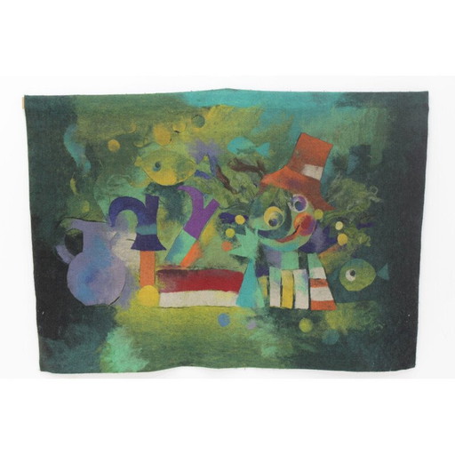 Tapiz de pared abstracto de Antonin Kybal (años 80)