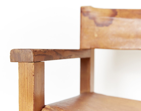 Image 1 of Sillón de madera maciza de pino y piel de silla de montar de Biosca