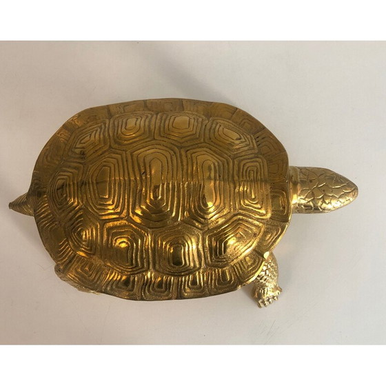Image 1 of Vintage brass turtle sculpture, France 1970