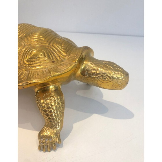 Image 1 of Vintage brass turtle sculpture, France 1970
