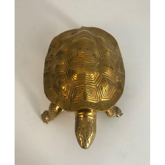 Image 1 of Vintage brass turtle sculpture, France 1970