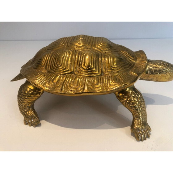 Image 1 of Vintage brass turtle sculpture, France 1970