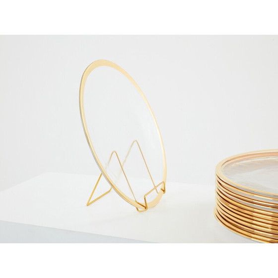Image 1 of Set of 12 vintage Murano glass plates by Archimède Seguso, Italy 1970