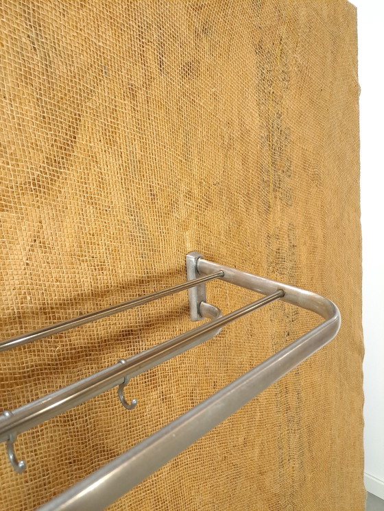 Image 1 of Coat Stand Silver With Hooks And Shelf, No. 6, Wall Coat Stand