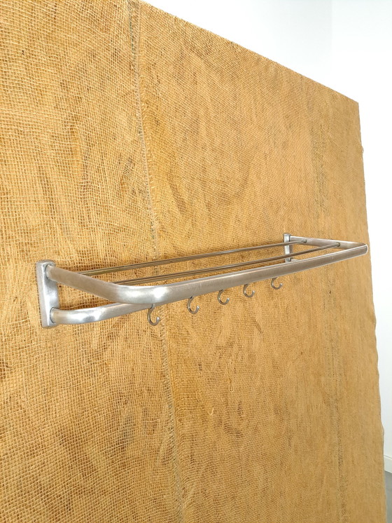 Image 1 of Coat Stand Silver With Hooks And Shelf, No. 6, Wall Coat Stand