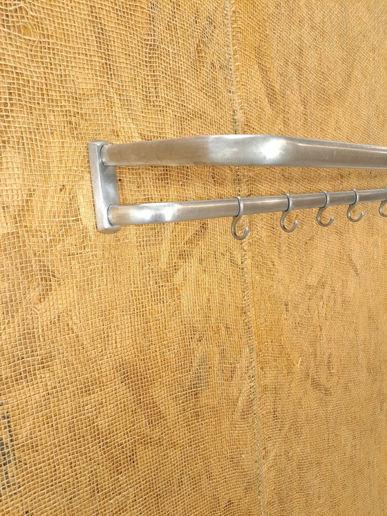 Image 1 of Coat Stand Silver With Hooks And Shelf, No. 6, Wall Coat Stand