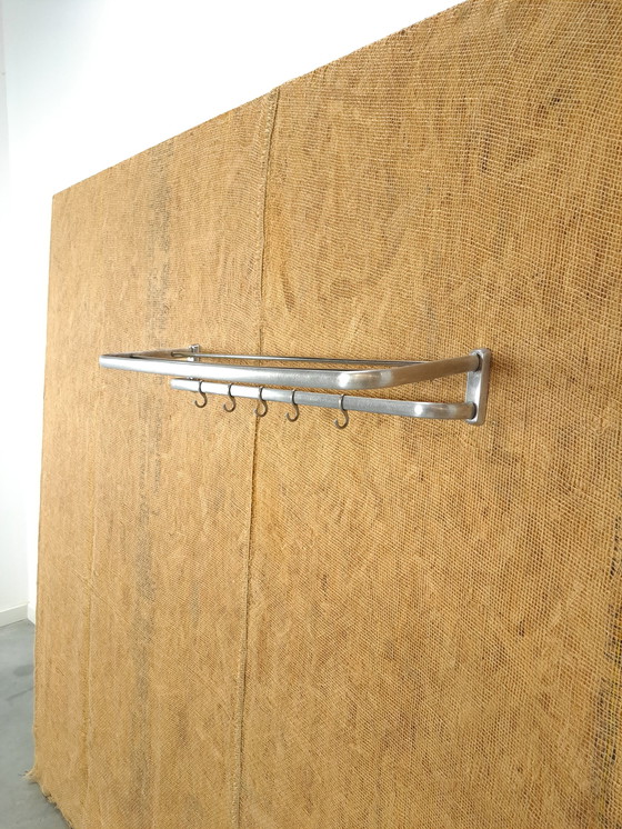 Image 1 of Coat Stand Silver With Hooks And Shelf, No. 6, Wall Coat Stand