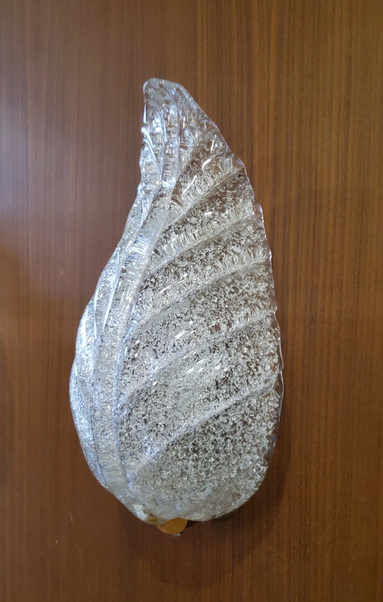 Image 1 of Murano, applique in vetro trasparente a foglia, anni '40