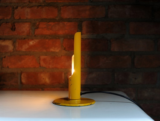 Yellow industrial desk lamp