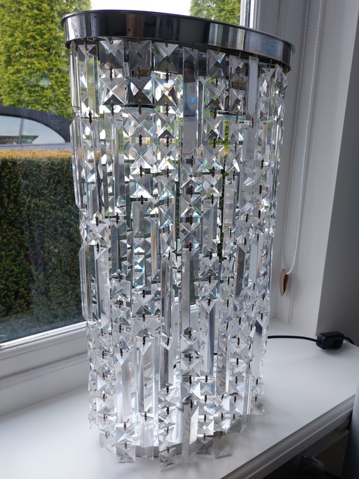 2 lampes de table en verre cristal