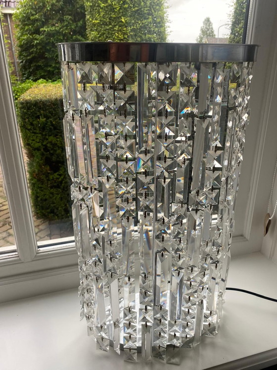 Image 1 of 2 lampes de table en verre cristal