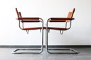 Tube Frame Chair Model S34 With Cognac Color Leather