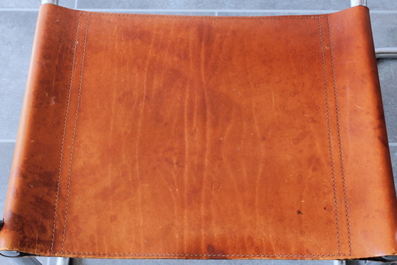 Image 1 of Sedia con struttura tubolare modello S34 con pelle color cognac
