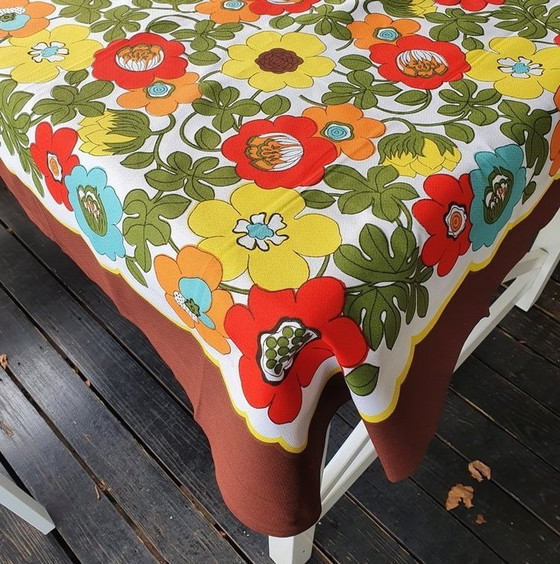 Image 1 of 13310 1970s Cotton Tablecloth