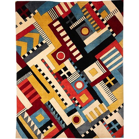 Image 1 of Vintage Merino wool rug with geometric pattern