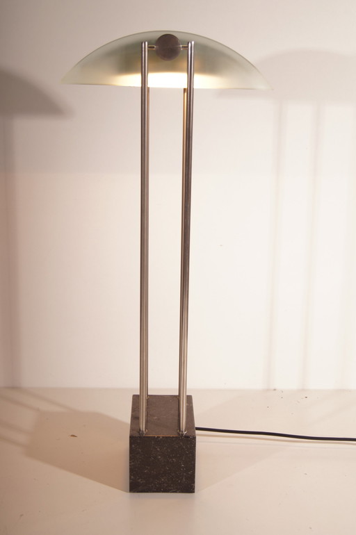 Pierre Lallemand for Moonlight table lamp – bureaulampen, Glass, Chrome