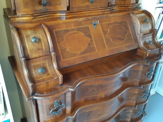 Image 1 of Period furniture secretary tabernacle secretary antique walnut baroque style