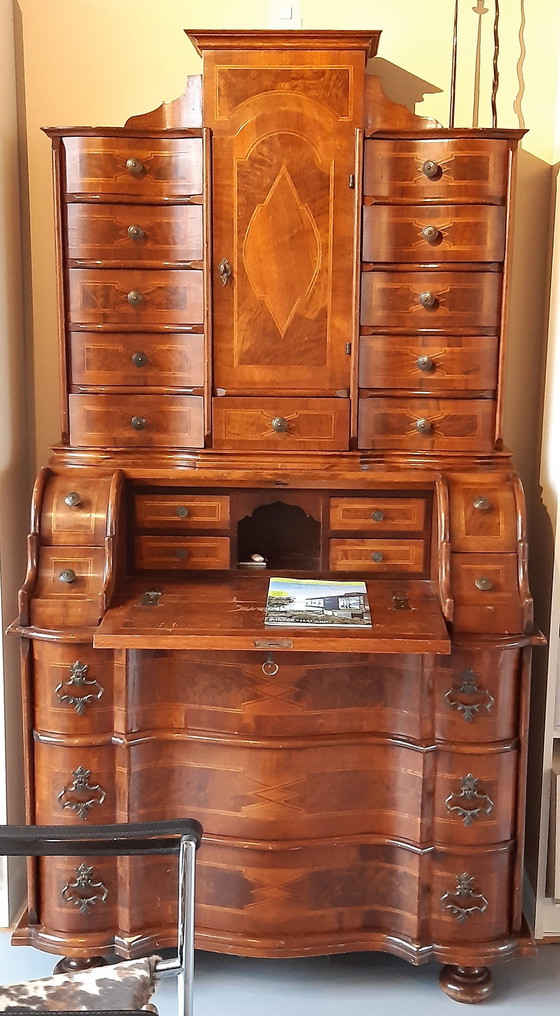 Image 1 of Period furniture secretary tabernacle secretary antique walnut baroque style