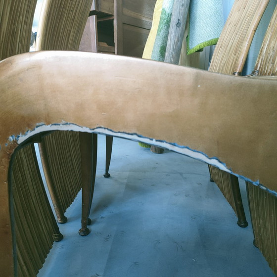 Image 1 of Unique Set Of 6 Vintage Rattan Dining Chairs