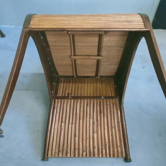Image 1 of Unique Set Of 6 Vintage Rattan Dining Chairs