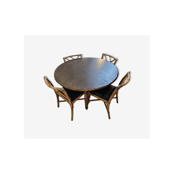 Image 1 of Vintage rattan dining set, 1980