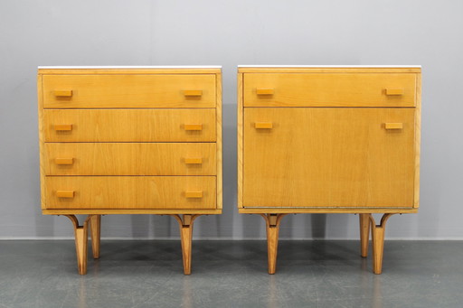 1960S Frantisek Mezulanik Pair Of Chest Of Drawers, Czechoslovakia