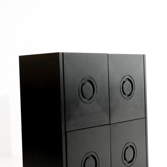 Image 1 of Brutalist bar cabinet black oak 70s