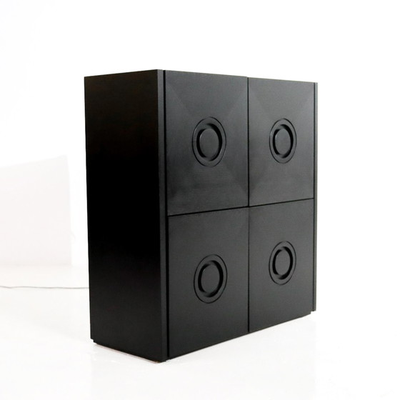 Image 1 of Brutalist bar cabinet black oak 70s