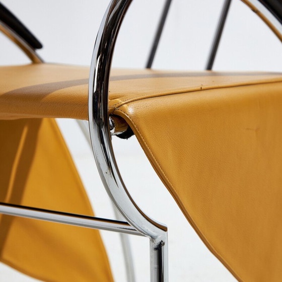 Image 1 of Sedia vintage "Notorious" in acciaio cromato e pelle di Massimo Losa Ghini per Moroso, 1980
