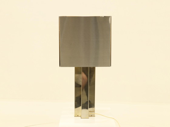 Image 1 of Rare Inox Table Lamp Made In France, 1970S