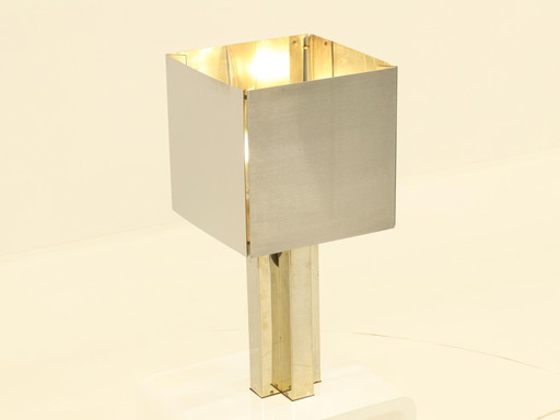 Rare Inox Table Lamp Made In France, 1970S