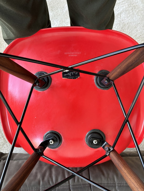 Image 1 of Eames DSW Fiberglass Red Chair