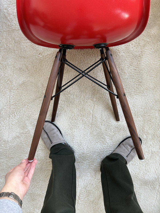 Image 1 of Eames DSW Fiberglass Red Chair