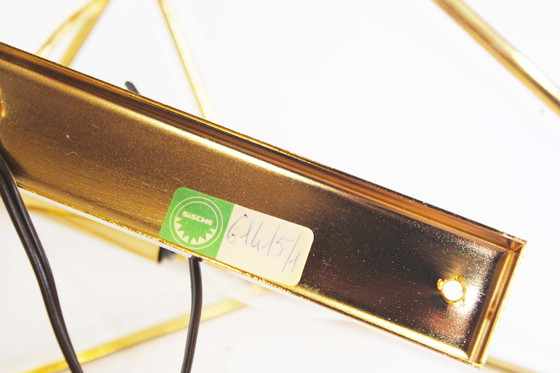 Image 1 of Ensemble de deux appliques vintage en laiton poli faites à la main par Sische