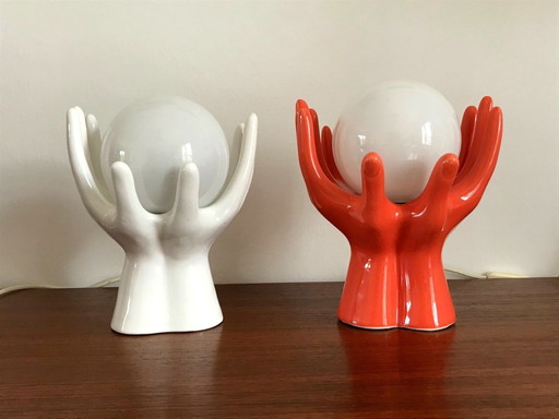 2 Ceramic Hand Lamps