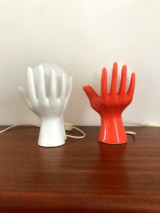 2 Ceramic Hand Lamps