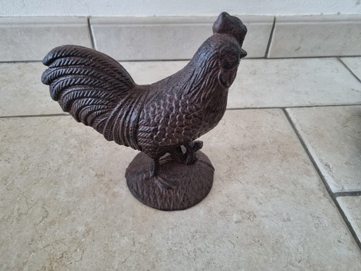 2X Statue Rooster Garden Kitchen Country Handmade Easter