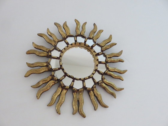 Image 1 of Gilded Wood Sun Mirror With Inlays, Year 40