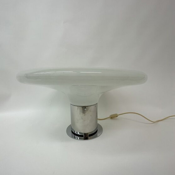 Image 1 of Large Glass Table Lamp UFO Space Age Italian Design, 1970’s