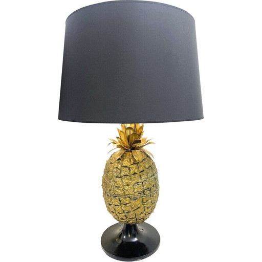 Pair of vintage Pineapple table lamps in brass