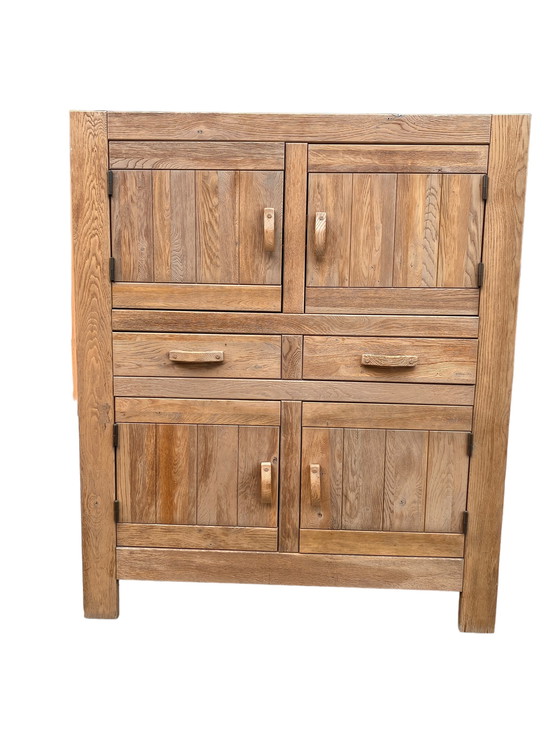 Image 1 of Brutalist oak cabinet by De Puydt art furniture