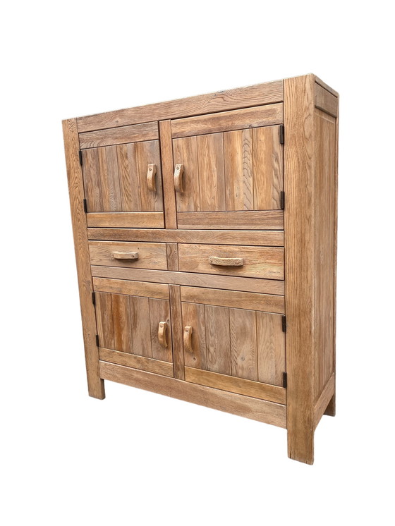 Image 1 of Brutalist oak cabinet by De Puydt art furniture