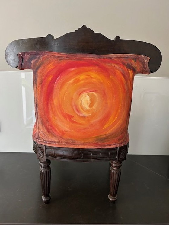 Image 1 of India Chair Painted By Visual Artist Purusha Van De Graaf