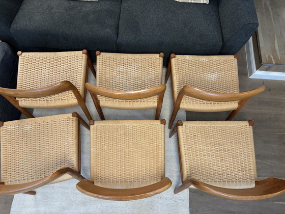 Image 1 of 6x Niels Møller model 75 J.L. Møller chairs