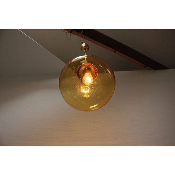 Image 1 of Vintage metal and glass chandelier by Kamenický Šenov, Czechoslovakia 1970